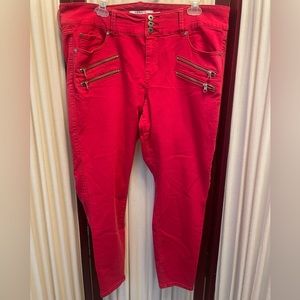 Torrid 20R red Moto skinny jegging